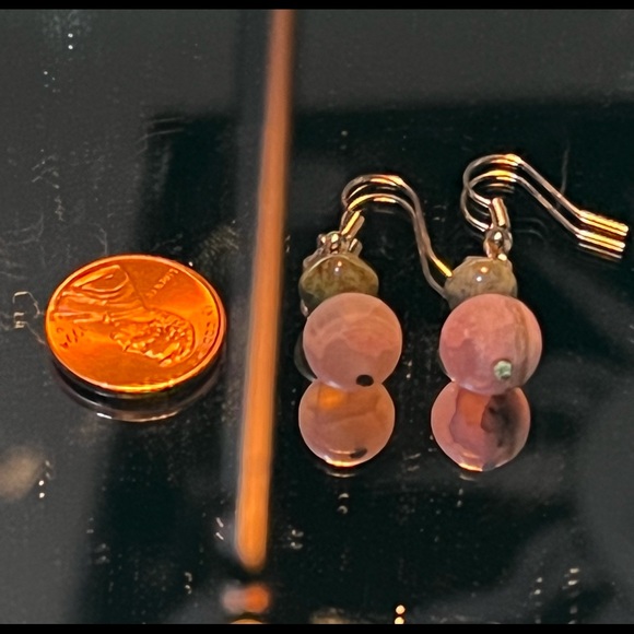 PINK AND GREEN CRYSTAL EARNINGS! - Picture 2 of 2